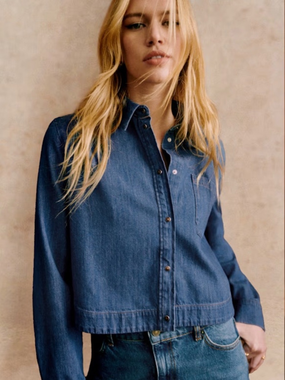 Sezane Maella Shirt - Denim Size 10